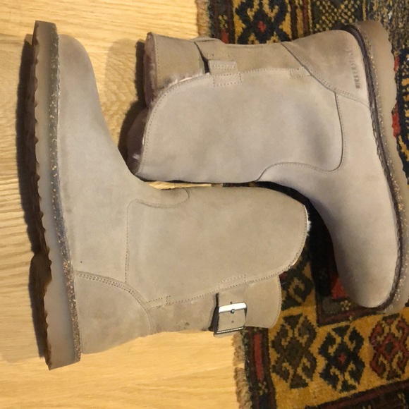 Birkenstock Uppsala Shearling Gray Taupe/Soft Pink NEW IN BOX 7 US/38 EU - Picture 9 of 14